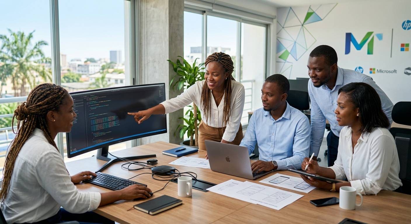 L'équipe MicroLink à Libreville